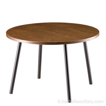 tavolino rotondo moderno in legno per soggiorno
